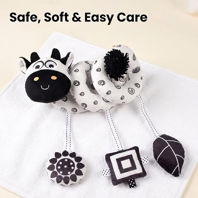 Multi-Use Baby Spiral Activity Toy – Spiral carseat Toy for Car Seat, Stroller,Play Gym, Keeps Baby Quiet, Easy Travel Solution