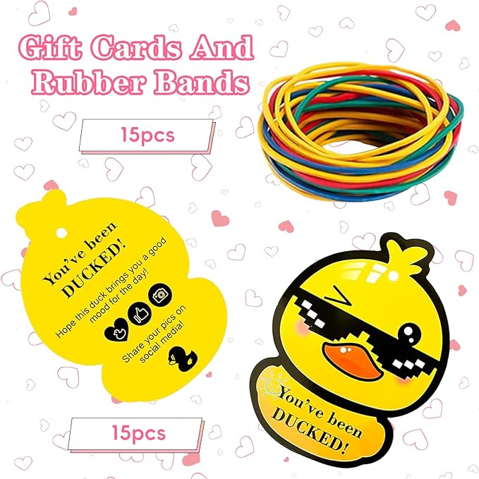 51 Pcs Jeep Ducks for Ducking,50 Rubber Ducks+1 Duck Bag+50 Tags Cards+50 Rubber Bands, Toddler Baby Party Favors