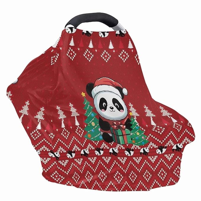 AFPANQZ Christmas Panda Breastfeeding Nursing Cover Baby Carseat Canopy for Babies Infant Newborn Stroller Cover Breastfeeding Scarf