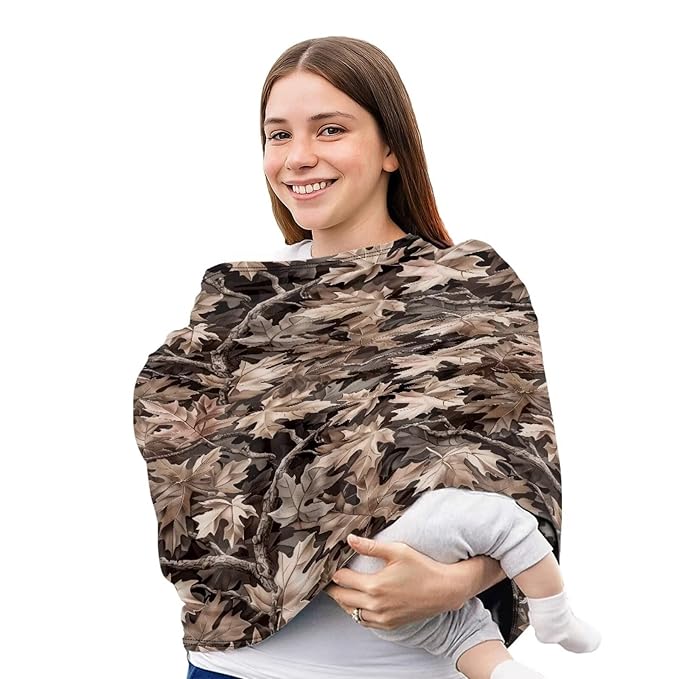Camo Hunting Baby Stuff Car Seat Cover for Baby Carseat Covers for Girl Boy Stretchy Soft Breathable Breastfeeding Infant Car Seat Canopy Carrier Cover