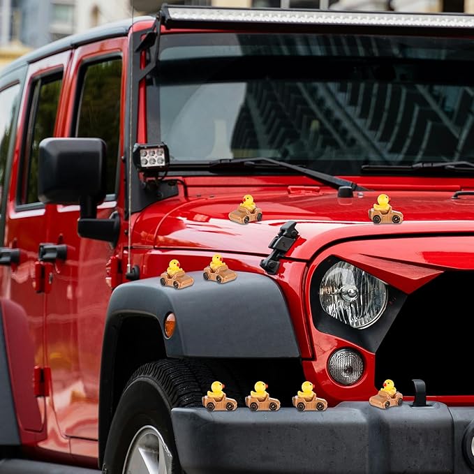 30pcs Tiny Duck Figurines, Brown & Yellow Resin Little Ducks in a Car Cute Small Duck Figures Floater Ducks Mini Car Ducks Decoration for Home Office Garden