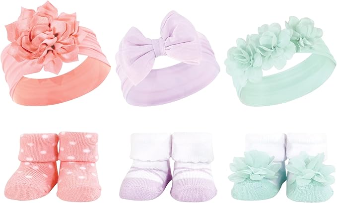 Hudson Baby Girl's Headband and Socks Giftset
