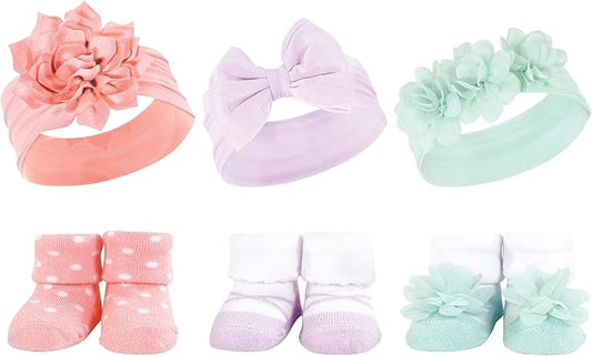 Hudson Baby Girl's Headband and Socks Giftset