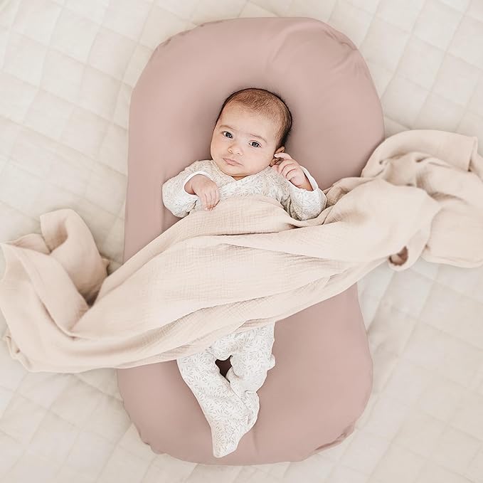Konssy 2 Pack Baby Lounger Cover, Stretchy and Soft Newborn Lounger Cover, Infant Lounger Slipcover for Boys Girls, Covers Only (Blossom,Taupe)