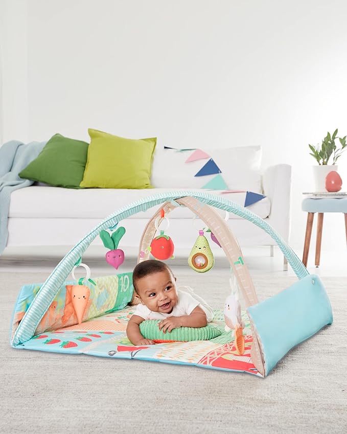 Skip Hop Baby Gym, Farmstand Grow & Play, Green & Baby Musical Toy Set, Farmstand, Berry Cute Band
