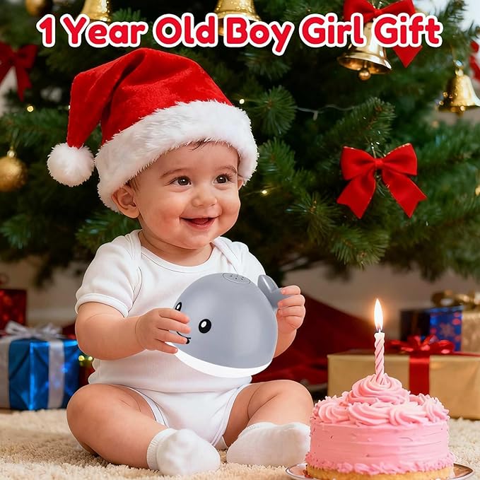 Toddla Whale Bath Toy Sprinkler - Water Pool Toys for Toddlers 1-3, Light Up Floating Baby Bath Toys, Birthday Gift for 1 2 3 4 5 Year Old Boys Girls,, Water Sensory Toys for Kids
