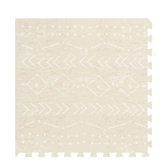Lillefolk Baby Play Mat for Floor – 8x8ft Beige | Soft Non Toxic Premium EVA Foam Tiles for Tummy Time, Crawling & Playroom – Waterproof for Hard Floors Mat for Babies & Toddlers (16 Tiles)