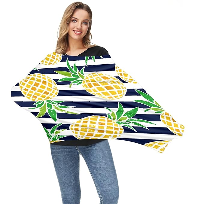 Baby Car Seat Stroller Covers Beautiful Pineapple Nursing Cover Breastfeeding Scarf Soft Breathable Stretchy Infant Car Canopy Coverage Carseat Cover for Boys and Girls Multi Use