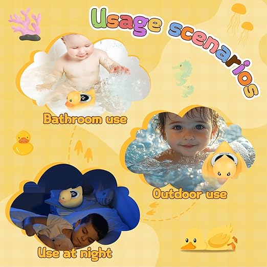 Baby Bath Thermometer Duck Toy - Floating Digital Water Temperature Monitor with LED Display & Color Alerts for Infants Newborns, Cute Bathtub Sensor & Safe Bath Time Essential