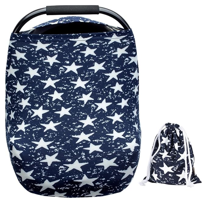 Baby Car Seat Covers for Baby Boys Girls Versatile Stretchy Babies Car Seat Cover Set Twinkle Stars Printing Infant Car Seat Canopy Nursing Covers Breast Feeding Covers
