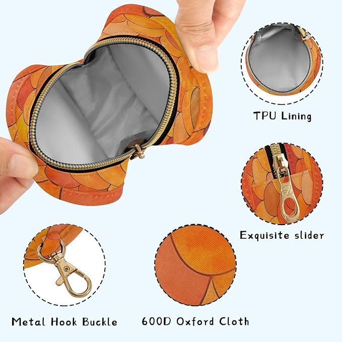 Pacifier Holder with Clip Pacifier Case for Diaper Bag Round Baby Pacifier Pouch Box Bag Portable Orange Fish Scale