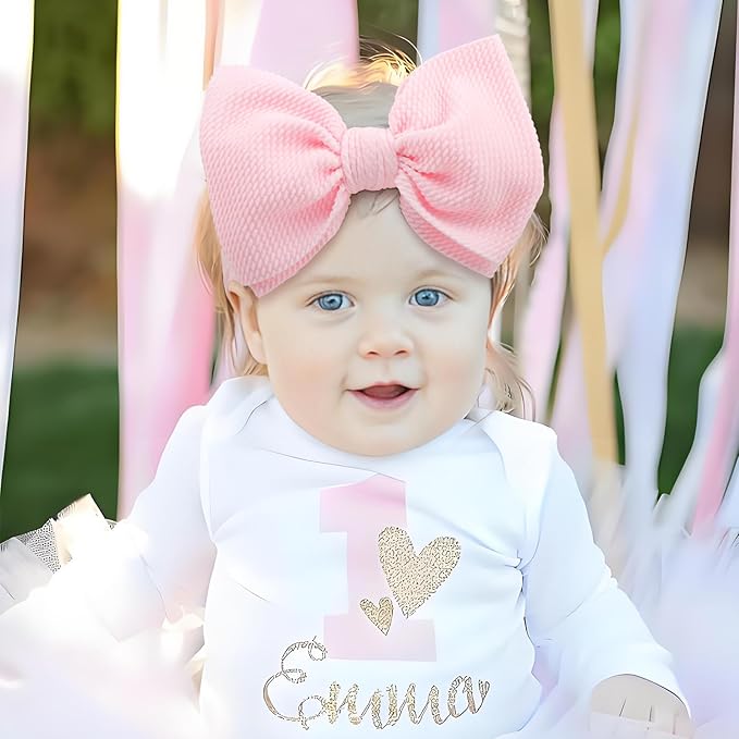 Rainbow Colored Hair bows for Newborn Infant Toddler Baby Girl Pink Purple Headbands 3pcs Girls Hair Accessories Baby Shower Gifts