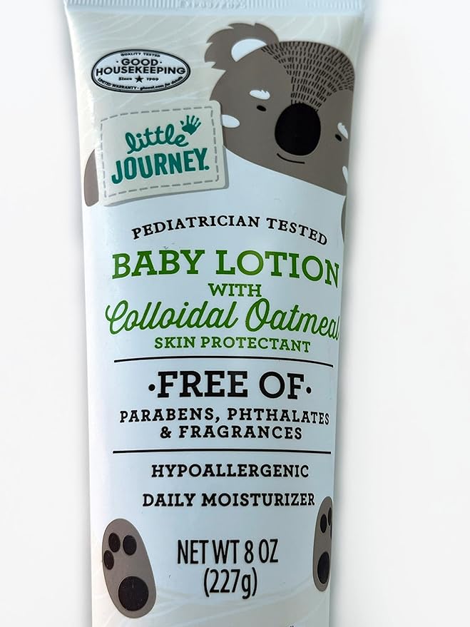 Little Journey Baby Lotion with Colloidal Oatmeal, Skin Protectant, Pediatrician Tested - FREE OF -parabensphthalates & fragances, 0.80 Ounce