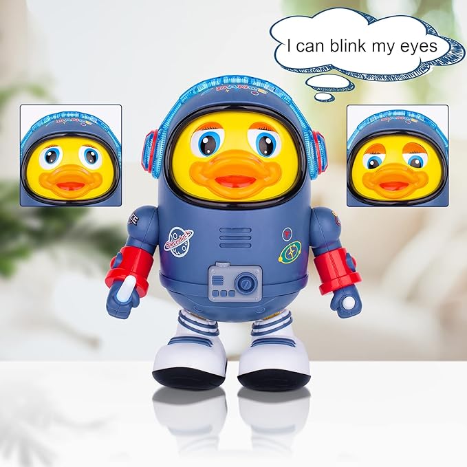 Berry President Electric Space Duck, Electric Toys with Lights and Sounds, Moving Walking Dancing Toys for Toddlers