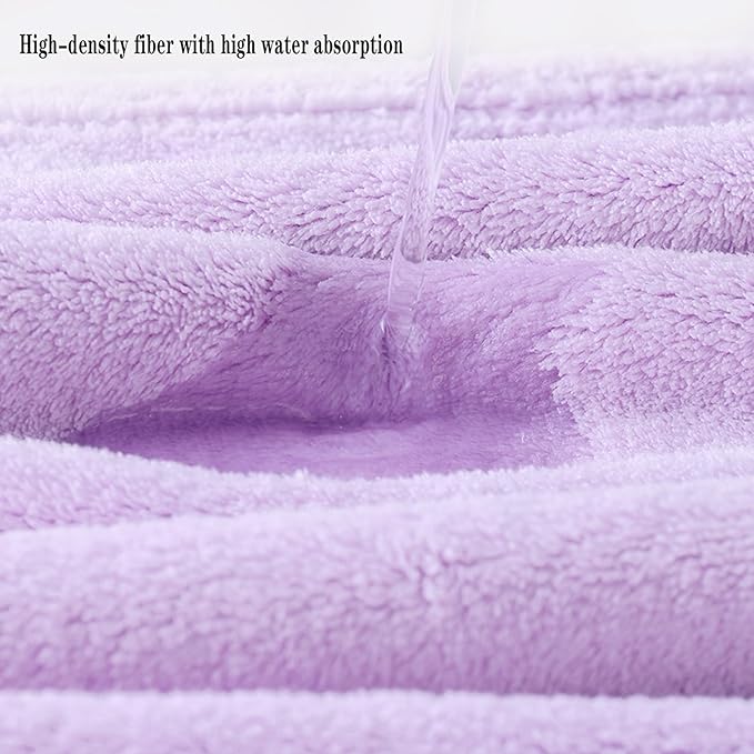 Toddler Baby Bath Towel with Hood 27.5"X55" Ultra Absorbent Soft Cozy Comfort Bathrobe Blanket, 0-6 Years Infant Shower Towel for Girls & Boys(Purple-Cat)