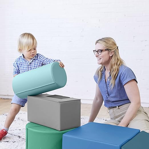 ECR4Kids SoftZone Crawl and Climb Playtime Playset, Building Blocks, Contemporary, 6-Piece