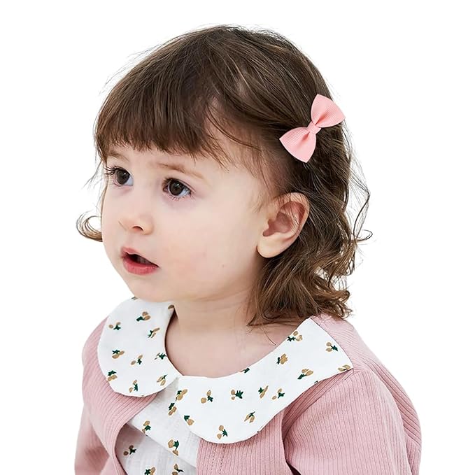 2inch Hair Bows for Baby Girls,60PCS Grosgrain Boutique Solid Ribbon Mini Bows Alligator Clips for Baby Girls Newborns Toddler in Pairs