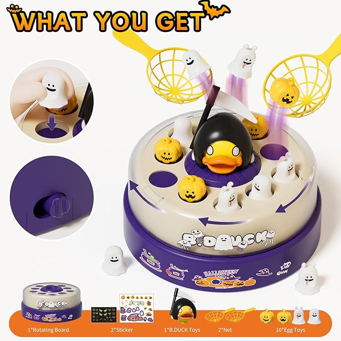 B.Duck Bounce and Catch Games, for Toddlers 3-5, Board Game for Kids Age 4-8, Interactive & Music Duck Games for 5-7 Boys Girls