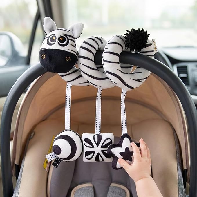 Multi-Use Baby Spiral Activity Toy – Spiral carseat Toy for Car Seat, Stroller,Play Gym, Keeps Baby Quiet, Easy Travel Solution