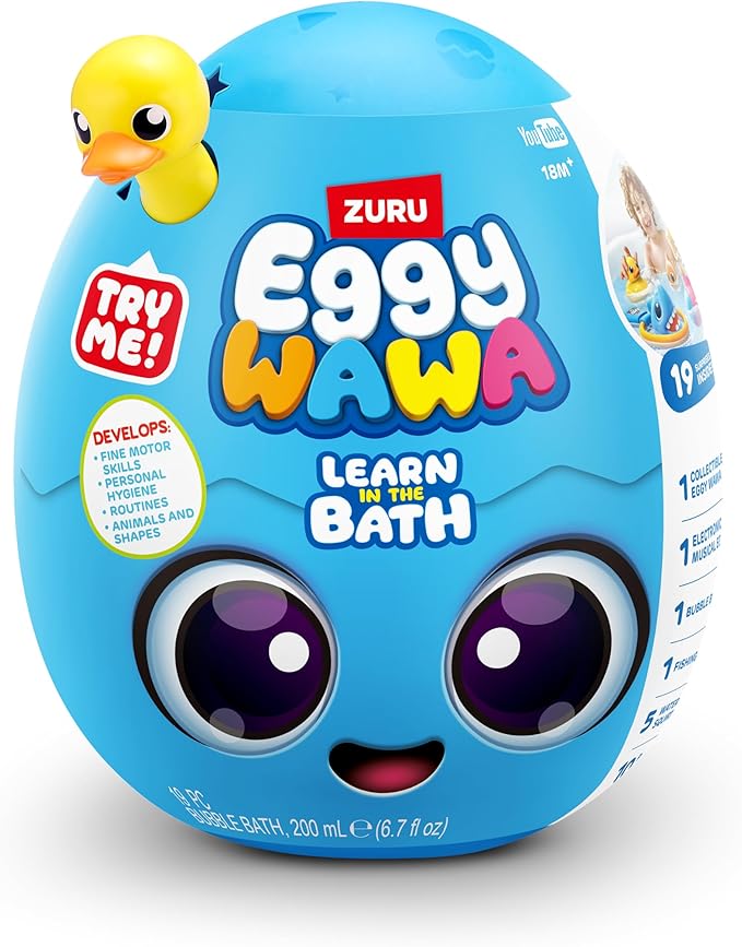 Eggy Wawa Learn in The Bath by ZURU, Pre-K Interactive Baby and Toddler Learning Toy with Music, Education, Learning, Motor Skills