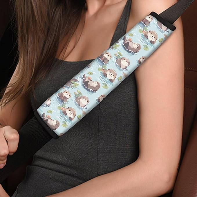 Seat Belt Cover Pad Cute Otter Car Seat Belt Shoulder Pad Seat Belt Shoulder Strap Pad Car Seat Belt Shoulder Protector Car Seat Shoulder Strap Pads 4 Pack Seat Belt Cover Car Accessories