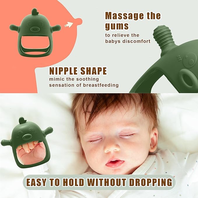 6-in-1 Baby Fruit Feeder Pacifier & Baby Food Feeder Set – Silicone Breastmilk Popsicle Mold with Freezer Tray, Teething Relief Toy, BPA Free Infant Feeder, 3 Sizes (S/M/L) Sacs (Olive Green)