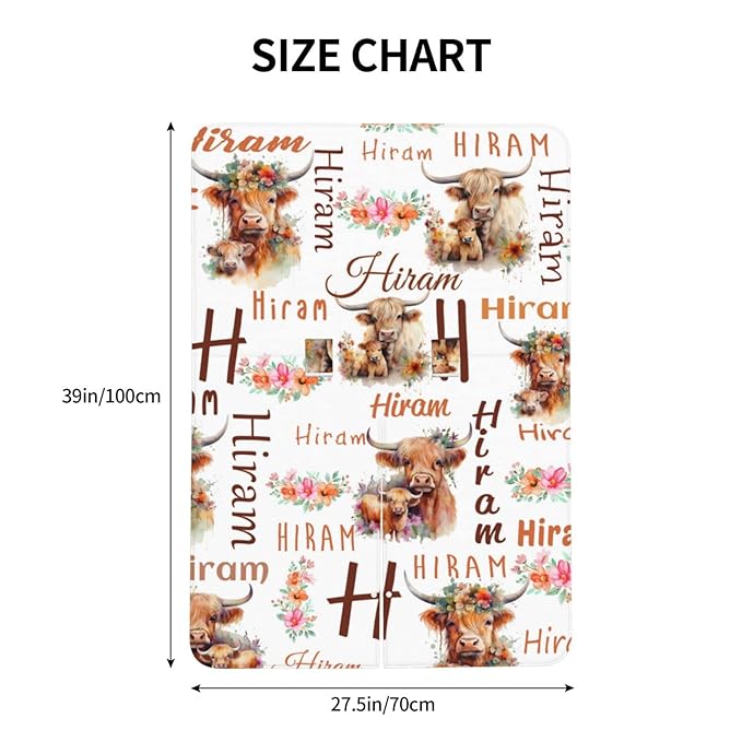 Personalized Highland Cow Baby Car Seat Cover for Boys Girls, Customized Peekaboo Opening Carseat Covers with Name, Custom Nursing Covers Breastfeeding Scarf for Infant Newborn