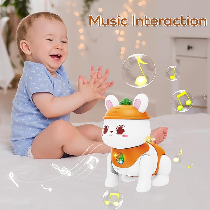 Baby Toys, Fun Tummy Time Toy for Toddlers with Music and Light, Interactive Walking Moving Sensory Toys for Infant Baby Girls and Boys, Birthday Gifts for Kids Boy Girl 3 4 5 6 7 8 Years