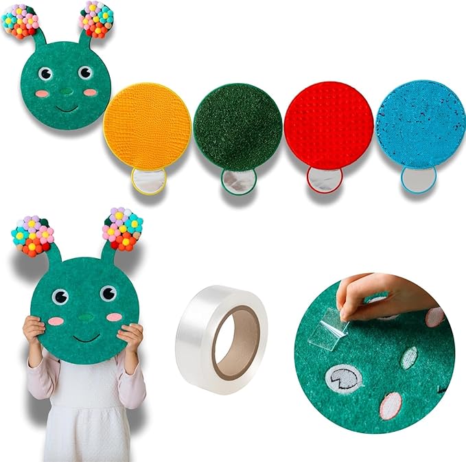 Sensory Wall Panel for Kids Ages 3+ - Caterpillar Tactile Texture Board for Fine Motor Skills & Calm Down Corners - Screen-Free Sensory Wall Toy for Home, Classroom & Autism Support