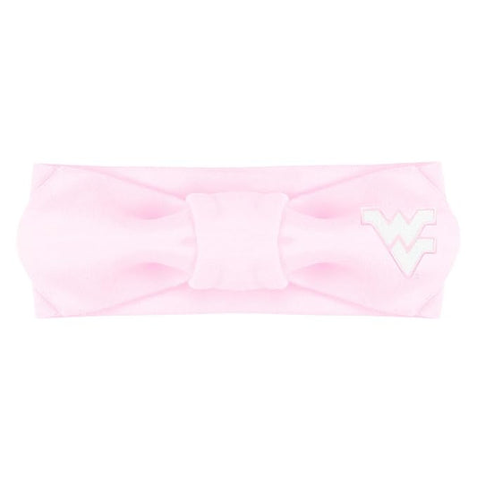 Creative Knitwear West Virginia Mountaineers Infant Girls Pink Solid Hair Knot Headband Embroidered Logo - Size Newborn - 4T