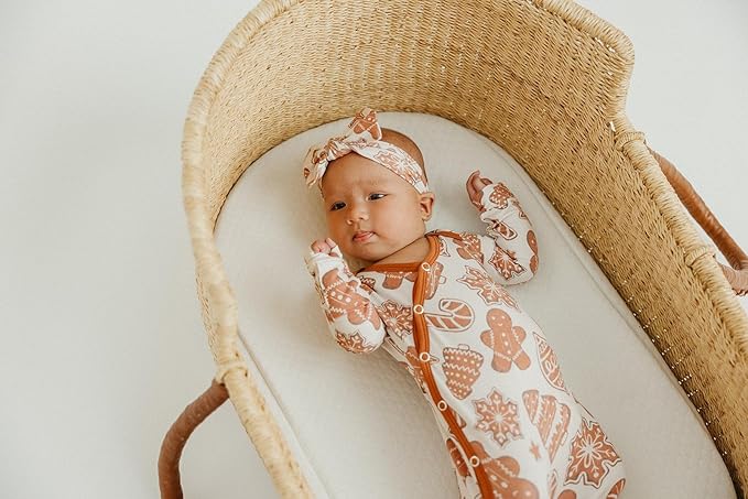 Copper Pearl Baby Stretchy Soft Knit Headband Bow 'Gingerbread' - 1 Count (Pack of 1)