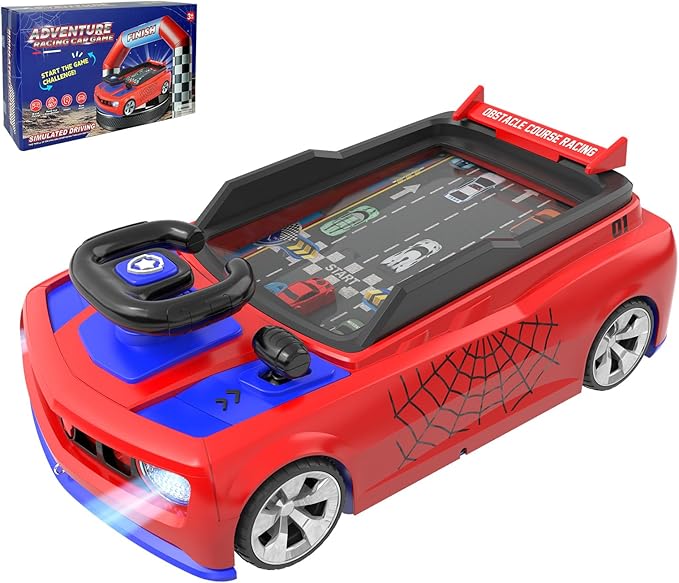 Mytothfy Musical Steering Wheel Racing Car Toy, Racing Adventure Car Steering Wheel for Toddler Kids, Toddler Simulated Driving Game Cars with Sound and Light, Xmas Birthday Gifts for Kids Ages 3+