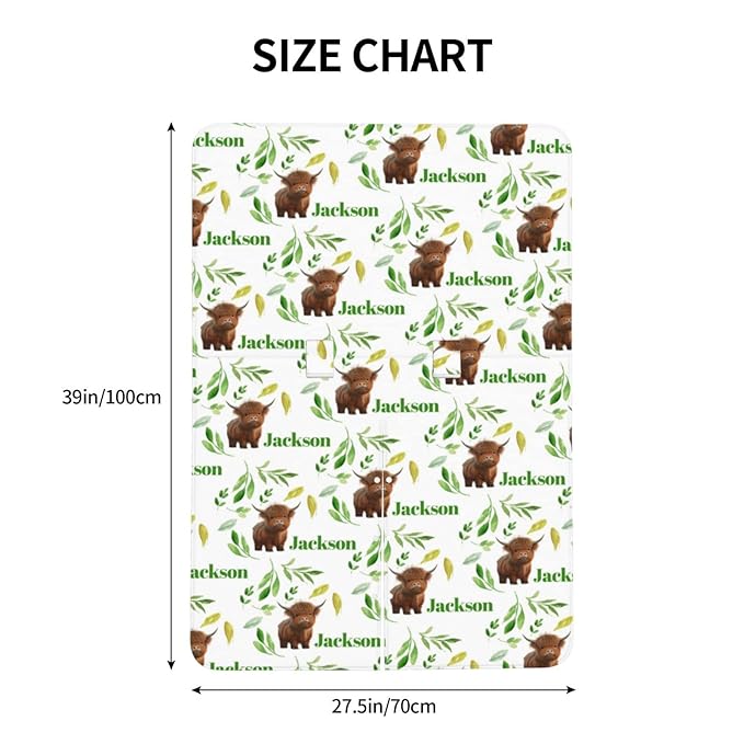 Personalized Baby Car Seat Canopy for Baby with Name, Custom Car Seat Covers for Boy Girl, Infant Opening Minky Nursing Breastfeeding Stroller Cover Carseat Canopies for Newborn (Cute Cow High Land)