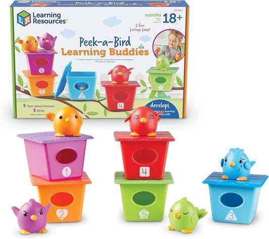 Learning Resources Peek-a-Bird Learning Buddies - 15 Pieces, Age 18 Months+ Toddler Activities, Preschool Toys, Educational Color Teaching