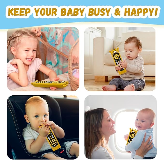 Baby Remote Control Toy with Music and Light - On The Go Remote - Toddler Early Education Learning Toys & Gifts for Boys & Girls Ages12-18 Months (Giraffe)