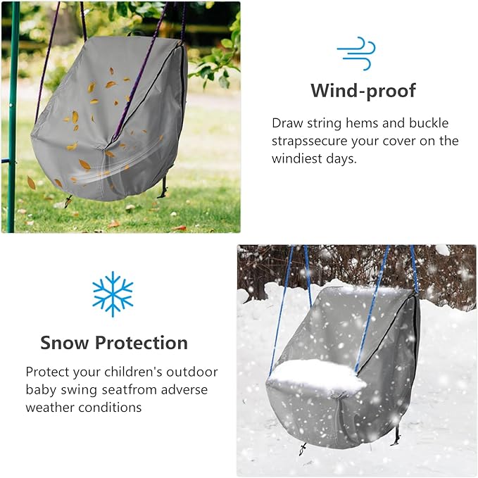 okcool Outdoor Toddler Swing Seat Cover for Little Tikes Baby Swing Seat,Outdoor Baby Swing Cover,A Wide Selection of Cute Colors and Patterns,Gray