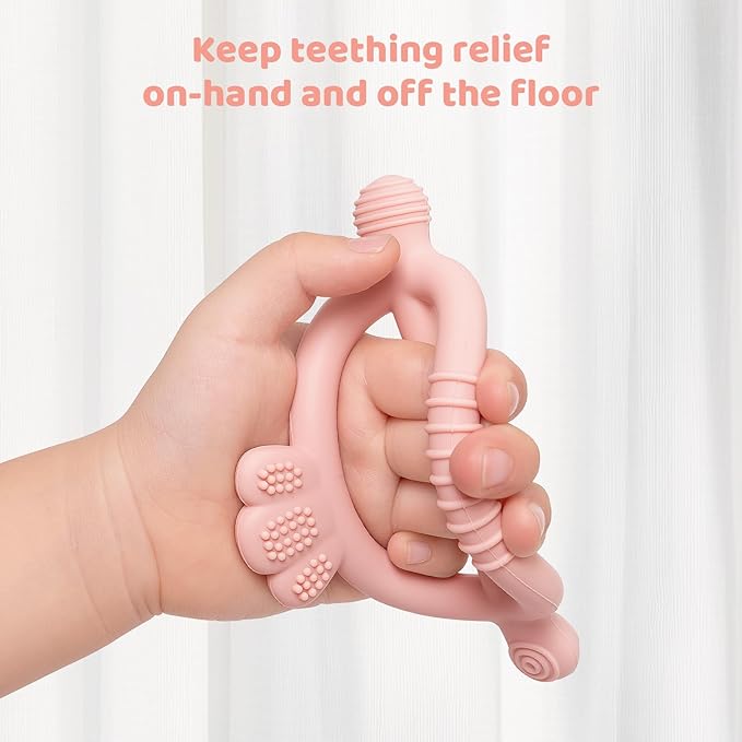 SHARE&CARE Easter Day Gifts 3 Pack BPA Free Silicone Baby Teething Rings, Women Gift for Mom, Wife,Her, Toddlers & Infants Motor Skill Training, Birth of New Life Baby Teether Gifts