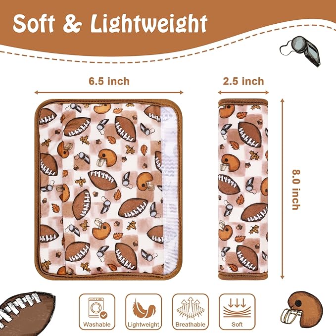 Seat Belt Covers for Kids, Double-Sided Use Shoulder Pads for Kids, Comfort Neck Strap Covers, Cute Car Seatbelt Cushion Covers for Boys Girls(2 Pack)