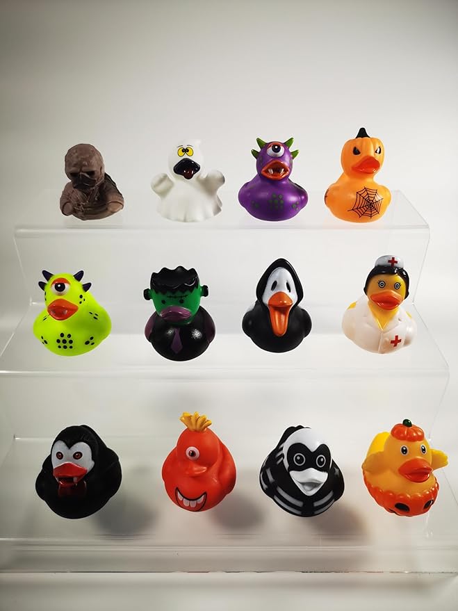 12pcs Rubber Ducks,Halloween Themed Bathtub Toys,Multiple Design & Colors,Ideal for Bath Play,Party Gifts & Small Prizes