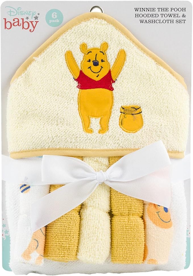 Winnie The Pooh Hooded Towel and Washcloth Set