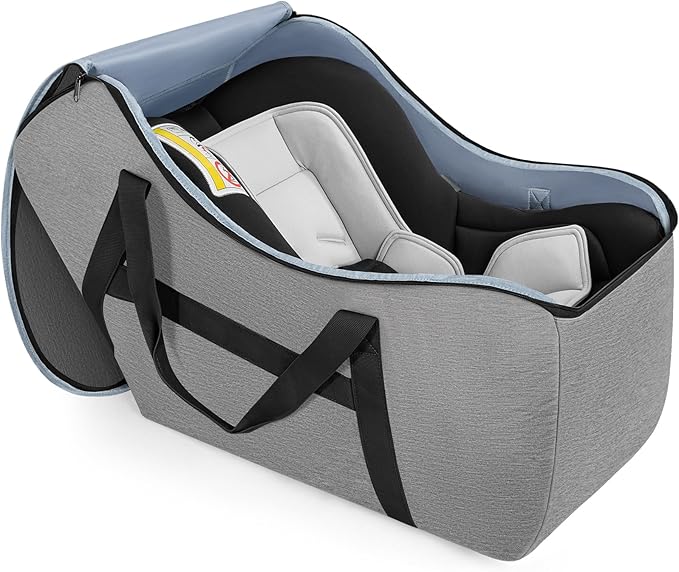 Padded Car Seat Bag Compatible with Most Nuna Pipa Car Seats UPPAbaby MESA V2 without Base & Chicco KeyFit 30 and Base, Car Seat Travel Bag for Airplanes, Grey