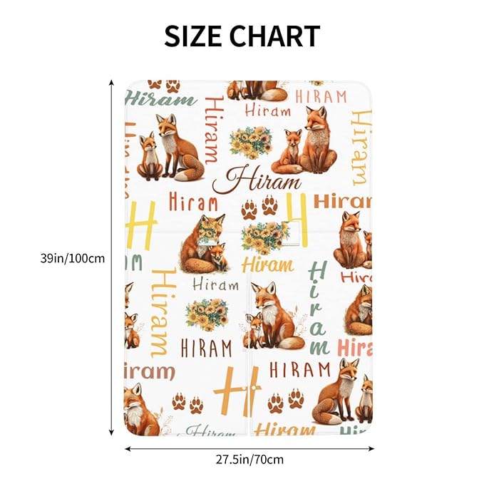 Personalized Cute Fox Baby Car Seat Cover for Girls Boys, Customized Baby Carseats Covers with Name, Custom Monogram Stroller Canopy Nursing Cover Breastfeeding Scarf for Newborn Infant New Mom