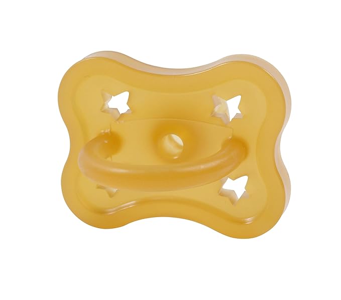 Sweetie Rubber Pacifier Star Shape Rubber Natural Rubber with Rounded Nipple 1 Count (12-18 Large)