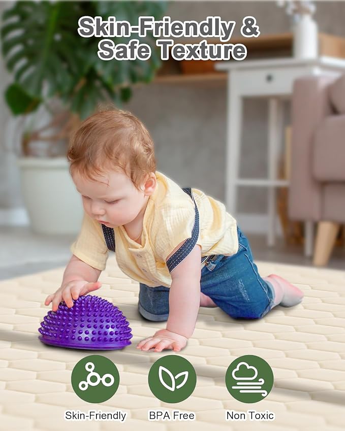 TINYHARBO Premium Foam Baby Play Mat 50" x 50" with Removable Cover, Extra Thick Padding Playpen Mat, Non-Slip Floor Mat, Stylish & Easy to Clean for Crawling Baby, Infants & Toddlers, Beige