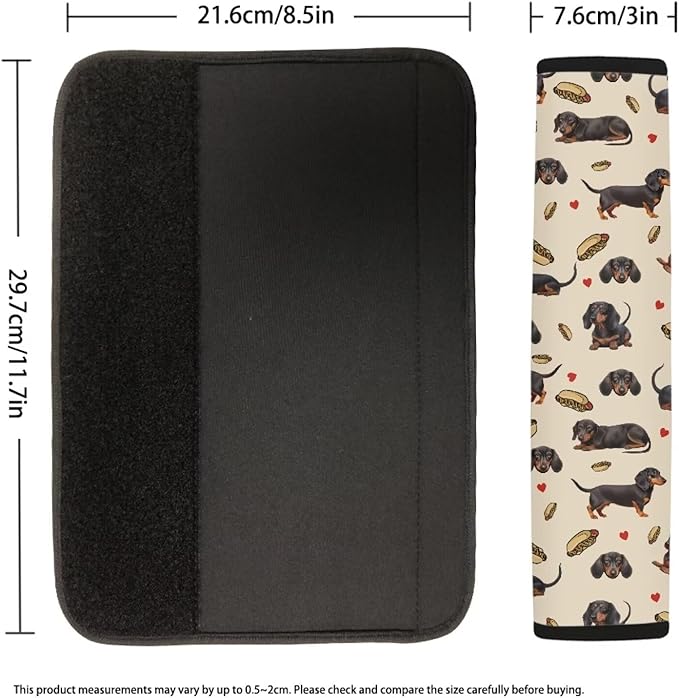 AFPANQZ Universal Safety Seat Belt Cover Cushion Fit Truck Vans Sedans SUVs Cute Dachshund Seat Belt Pad Cushion Comfortable Shoulder Protectors Pad