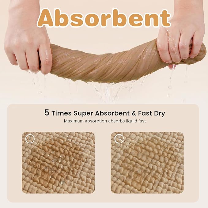 Hooded Baby Bath Towels for Newborn, 2 Pack - 6-Layer 100% Muslin Cotton, Soft Absorbent Baby Towels with Hood for Babies, Infants & Toddlers, Large 32x32 Inch Unisex Newborn Baby Bath Essentials