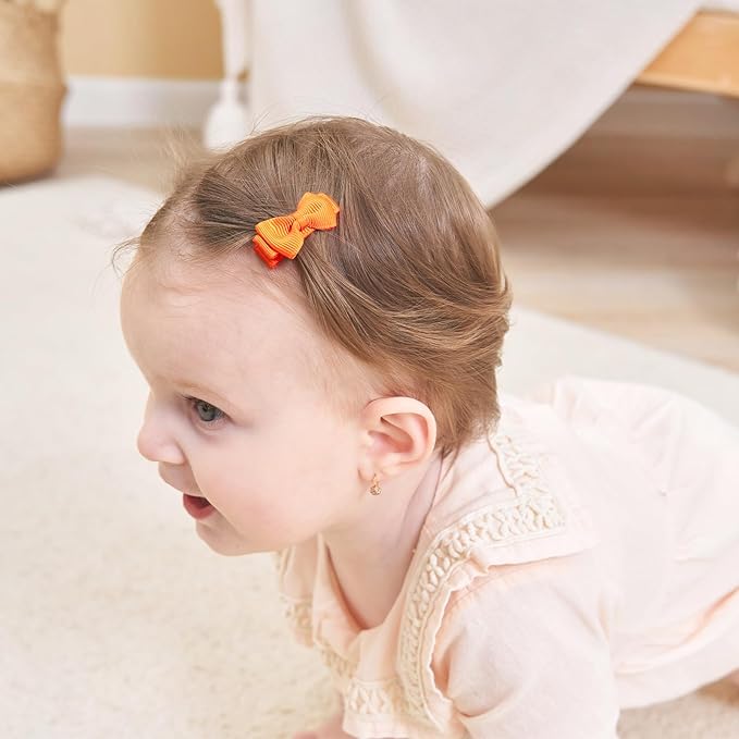 YHXX YLEN Baby Hair Bows for Girls Mini Fully Lined Hair Bows Grosgrain Ribbon 1.2" Tiny Baby Hair Clips for Baby Girls Infant Fine Hair 100PCS (50 Colors in Pairs)