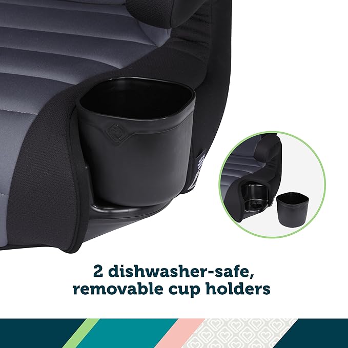 Safety 1st Grow and Go 2-in-1 Booster Car Seat with ComfortWings, Converts High-Back to Backless, 19" Wide, Fits 3 Across, Lightweight, Foldable, Easy-Clean, Cup Holders, 40-100 lbs, Beach Wave