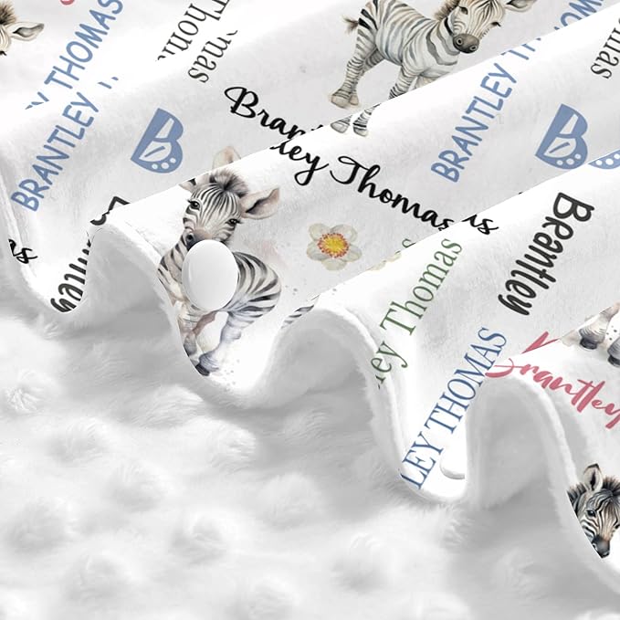 Personalized Baby Car Seat Canopy Minky Zebra Baby Blanket Custom Name Baby Car Seat Cover Girls Boys Infant Newborn Carseat Canopy Nursing Cover for Stroller Car Seat Canopies