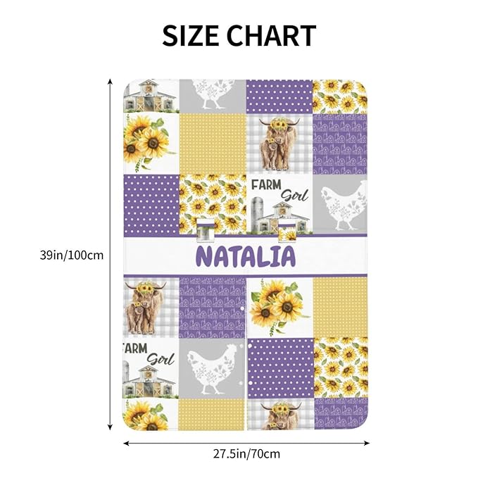 Personalized Baby Car Seat Canopy for Girls, Custom Name Baby Car Seats Covers for Babies, Opening Minky Nursing Breastfeeding Stroller Cover Infant Carseat Canopies for Newborn (Farm Cow Purple)